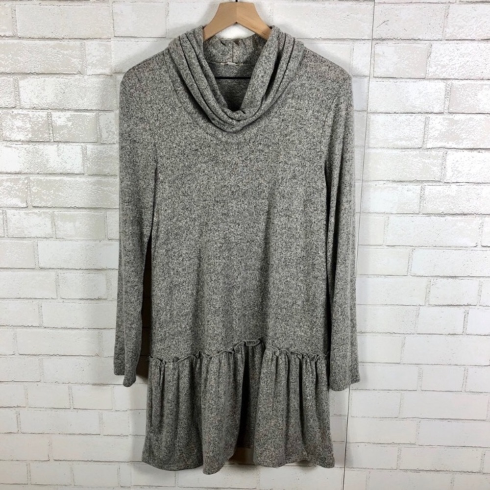 C Wonder Cowl Neck Dress, Ruffle